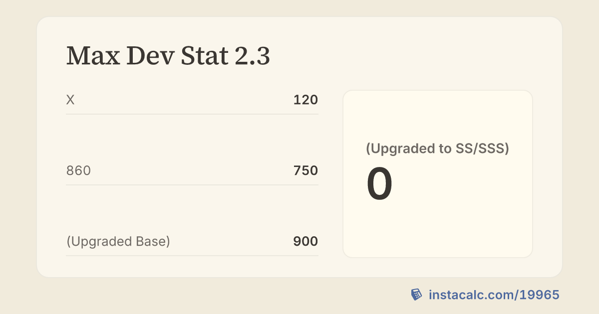 Max Dev Stat 2.3 - InstaCalc