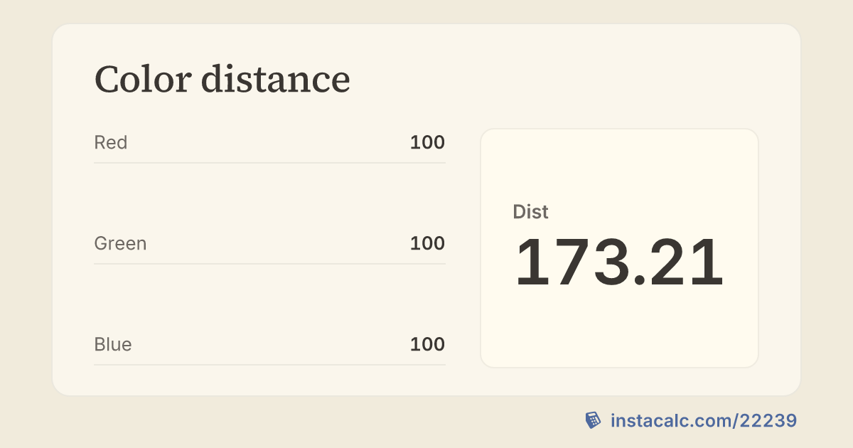 Color distance - InstaCalc