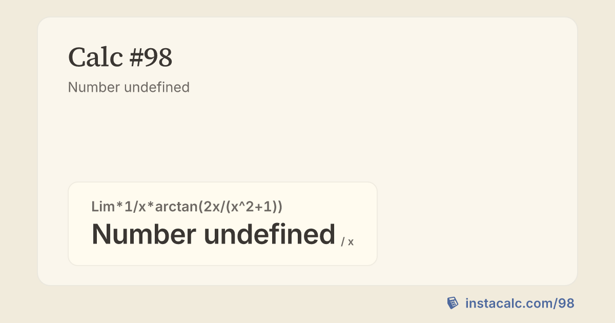 Calc #98 - InstaCalc