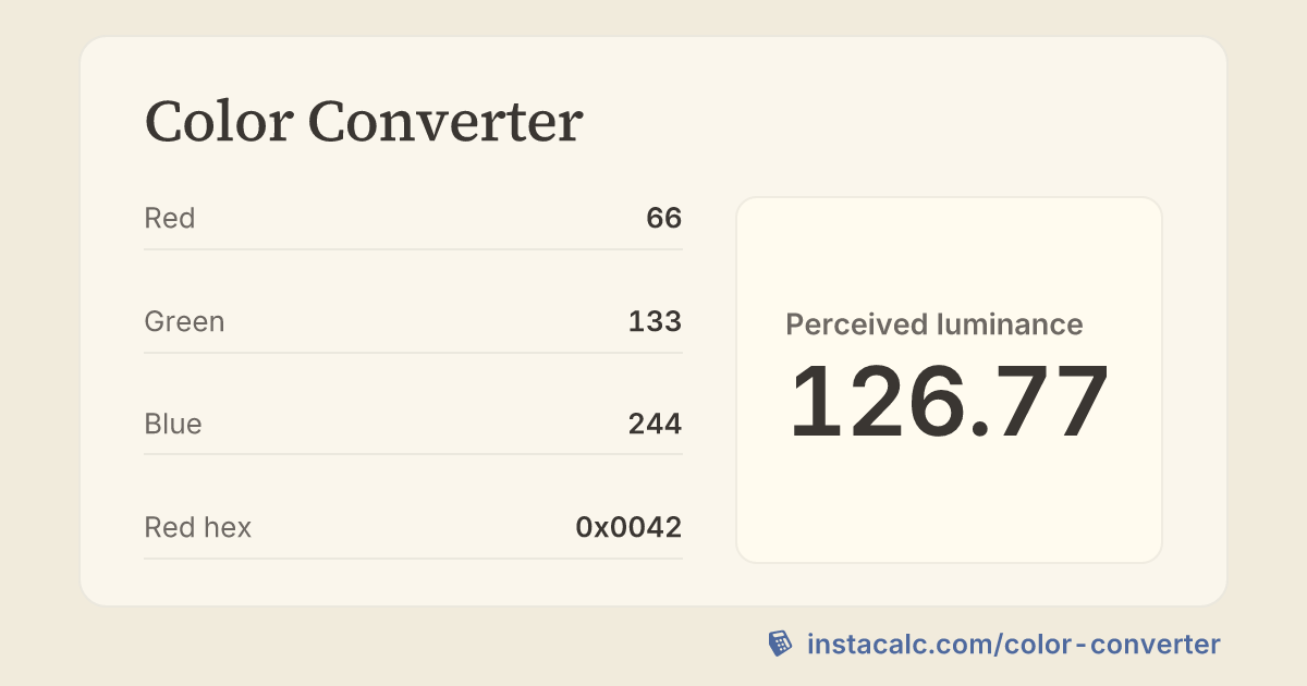 Color Converter - InstaCalc
