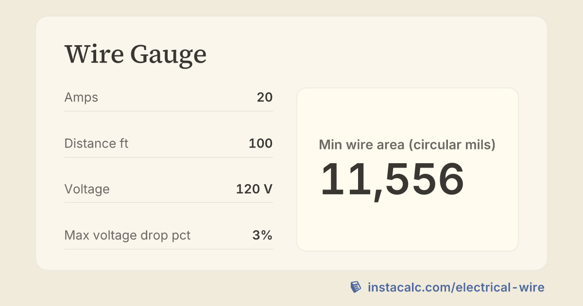 Wire Gauge Calculator - InstaCalc