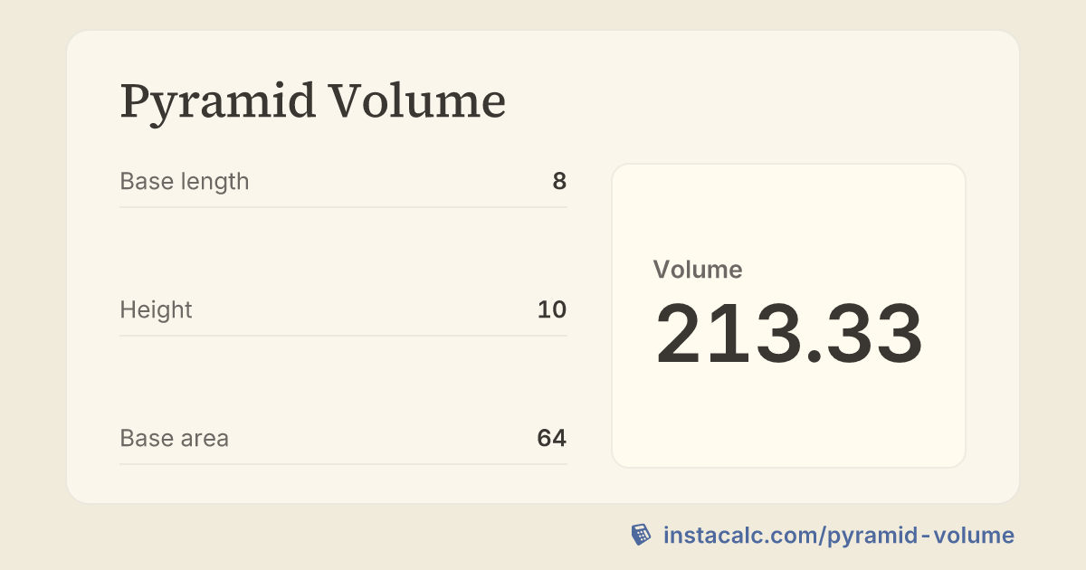 Pyramid Volume Calculator - InstaCalc