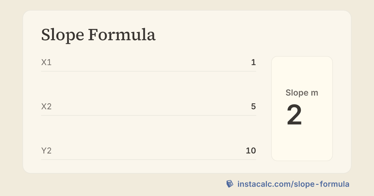 Slope Formula Calculator - InstaCalc