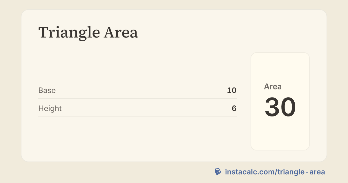 Triangle Area Calculator - InstaCalc