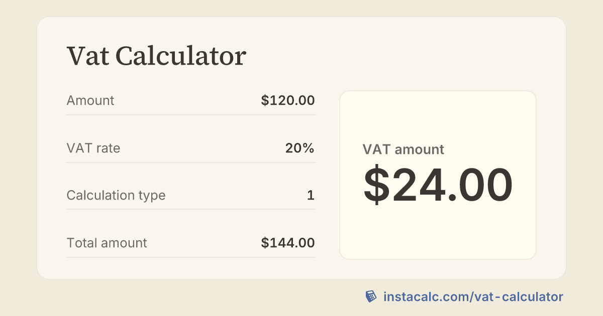 Vat Calculator - InstaCalc