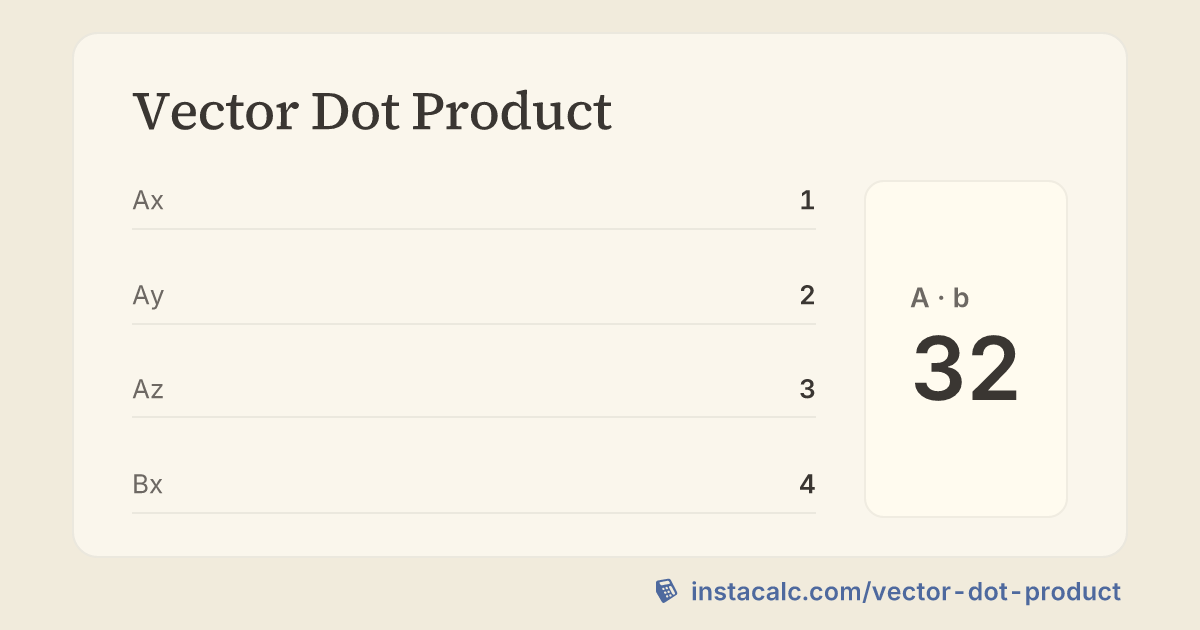 Vector Dot Product Calculator - InstaCalc