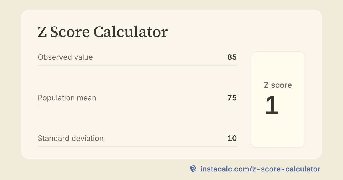 Z Score Calculator - InstaCalc